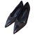 Louis Vuitton Zapatillas de ballet Negro Cuero Paño  ref.56453
