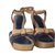 Louis Vuitton Sandals Blue Leather Wood Cloth  ref.56460