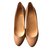 Christian Louboutin Calcanhares Bege Couro  ref.56760