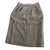 Hermès Hermes Medor Skirt with Gold Tone Studs Beige Leather Silk Wool  ref.56959
