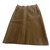 Falda de cuero de piel de cordero de ante beige de Chanel  ref.56960
