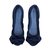 Louis Vuitton Ballet flats Navy blue Leather Velvet  ref.57165