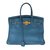 Birkin Hermès Handtaschen Blau Leder  ref.58156