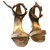 Manolo Blahnik Sandals Golden Cloth  ref.58353