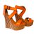 Steve Madden Wedge mules Orange Leather  ref.58358