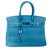 Birkin Hermès Bolsas Azul Couro  ref.58414