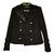 Balmain Coats, Outerwear Black Leather Cashmere Wool  ref.58456