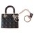 Dior Taschenanhänger Schwarz Leder Metall  ref.58671