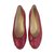Chanel Sapatilhas de ballet Vermelho Couro  ref.59331