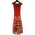 Robe longue Chanel Coton Rouge  ref.59356
