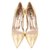 Lanvin golden d'orsay heels Leather Cloth  ref.59785