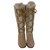 Emilio Pucci Leather Mouton Knee Length Boots Beige Suede Lambskin  ref.60028