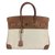 Hermès Birkin 35 Brown Beige Leather Cloth  ref.59824