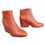Robert Clergerie Ankle Boots Orange Leather  ref.60533
