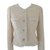 Chanel Jackets Eggshell Silk Cotton Wool  ref.62742