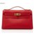 Kelly Hermès Clutch-Taschen Rot Leder  ref.62823