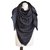 gucci stola scarf. new Brown Blue Silk Wool  ref.63158