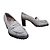 Paraboot Penny Loafer Ballerinas aus grau Leder mit 8cm Absatz - Ansicht 2