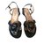 Valentino Sandales Cuir Soie Noir Beige  ref.64343