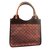 Louis Vuitton Handbags Red Leather Cloth  ref.64456