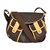 Céline Handbags Beige Dark brown Leather Cloth  ref.64704