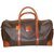 Céline Weekend bag Dark brown Leather Cloth  ref.64710