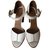 Hermès Sandalias "EMBLEME" Blanco Cuero  ref.102579