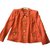 Yves Saint Laurent Skirt suit Coral Viscose  ref.64998
