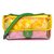 Chanel Corrida de Penas Acolchoada Acolchoada de Prata Brilhante Verde / Amarelo / Rosa Pvc / Bolsa de Pele de Cordeiro Multicor Plástico  ref.65206