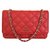 Chanel Wallet on Chain Red Caviar Leather with Shiny Silver Chain  ref.65209