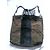 Grande borsa tote SéZane in pelle e scamosciata kaki nera Nero Cachi - vista 11