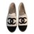 Chanel Espadrilles Laine Noir Blanc  ref.65674