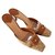 Louis Vuitton monogram kitten heels size Brown Leather Wood  ref.65703