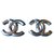 Chanel Boucle d'oreilles CC Métal Argenté  ref.65999