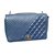 Chanel Handtaschen Blau Leder  ref.66096