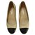 Chanel Zapatillas de ballet bicolor Beige Cuero  ref.66214