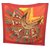 Hermès Lenços de seda Vermelho Laranja  ref.66309