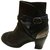 Chanel Ankle Boots Black Silvery Leather  ref.66323