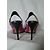 Casadei Open Toe Leder Satin Sneaker Schwarz Pink Lila - Ansicht 3