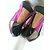 Casadei Open Toe Leder Satin Sneaker Schwarz Pink Lila - Ansicht 6