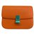 Céline Classic Box mittel Orange Leder  ref.67371