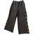 Chanel Pants, leggings Black Golden Wool  ref.67859