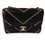 Chanel Chevron Handbag Black Leather  ref.67924