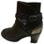 Chanel Ankle Boots Black Silvery Leather  ref.67938