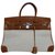 Hermès Birkin 35 Cream Light brown Leather Cloth  ref.68217