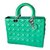 Christian Dior Large Lady Dior Bag Green Leather  ref.68353