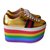 Gucci rainbow platform sneakers Golden Leather  ref.69192