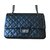 Chanel Grand sac 2.55 double flap Cuir Noir  ref.69204