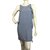 Dondup Dress Blue Cream Silk Cotton  ref.70027
