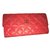 Chanel Portefeuille Toile Rouge  ref.70444